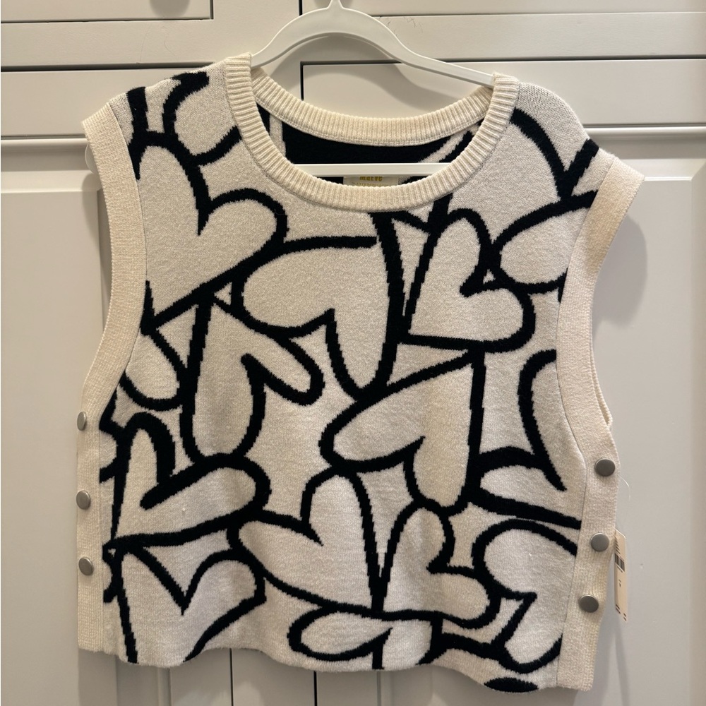 Anthropologie MAEVE Heart Sleeveless Sweater Vest, size M- NEVER BEEN WORN